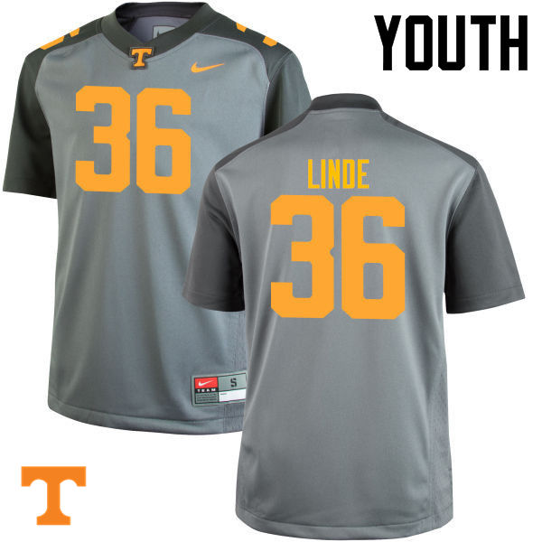 Youth #36 Grayson Linde Tennessee Volunteers College Football Jerseys-Gray